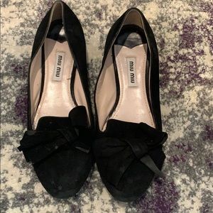 Miu miu black flat with bow